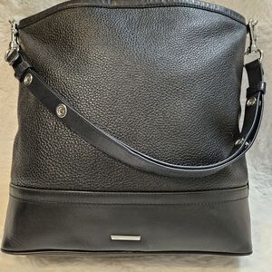 REBECCA MINKOFF Naomi Leather Hobo Bag Black Silver Studs Slouchy Tote EUC!